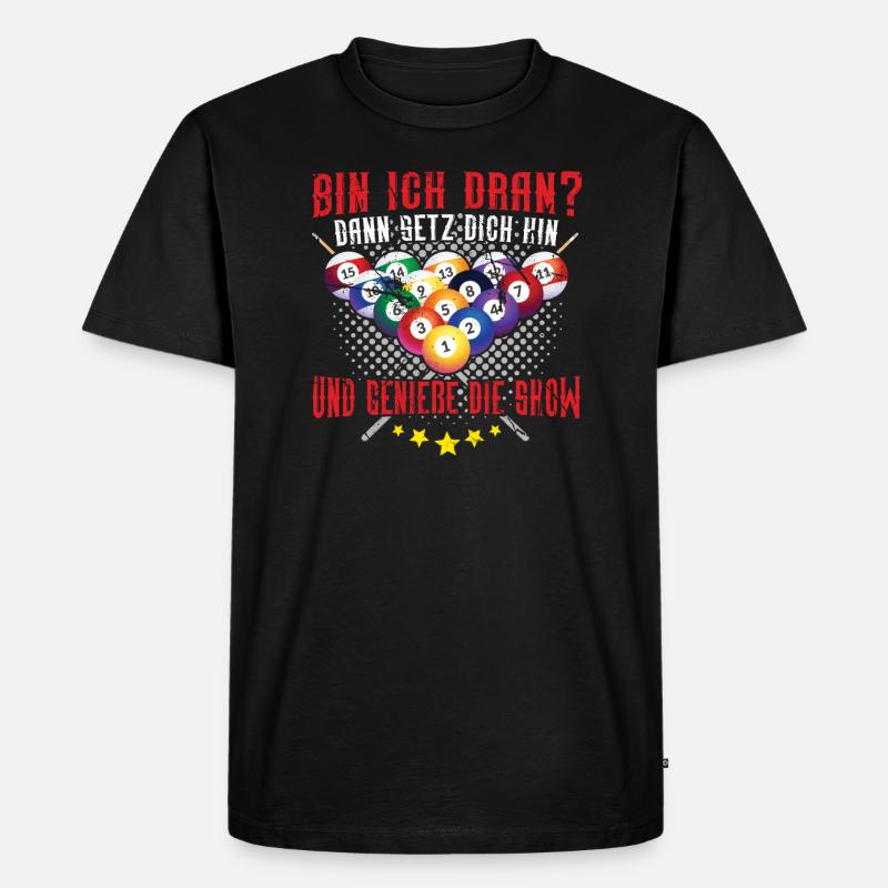 Billard - Männer Premium Bio T-Shirt - Schwarz