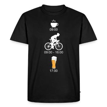 Programme quotidien vélo de route cyclisme triathlon - T-shirt Premium bio Homme - noir - Devant - Nico (187cm)