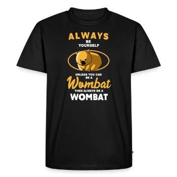 wombat - Men's Premium Organic T-Shirt - black - Front - Nico (187cm)