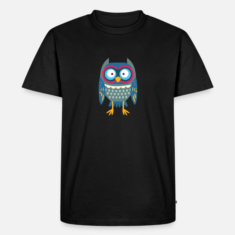Eule - Männer Premium Bio T-Shirt - Schwarz