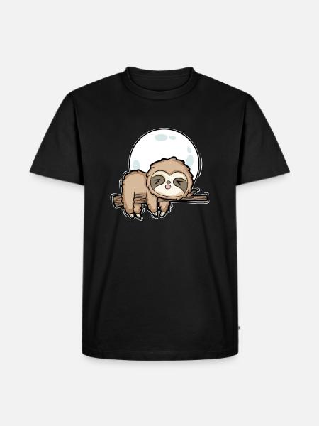 Faultier Baby Tier - Männer Premium Bio T-Shirt - Schwarz