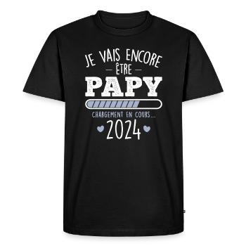 Encore Papy 2024 Cadeau Nouvelle Naissance Papy - T-shirt Premium bio Homme - noir - Devant - Nico (187cm)