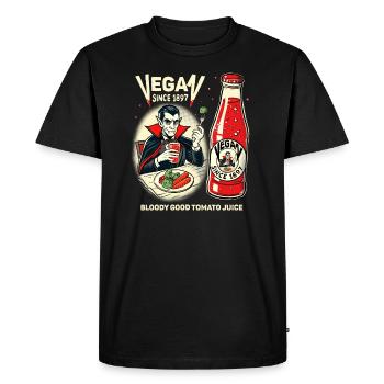 Végétalien depuis 1897 - T-shirt Premium bio Homme - noir - Devant - Nico (187cm)