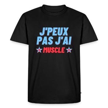 J peux pas j ai Muscu - T-shirt Premium bio Homme - noir - Devant - Nico (187cm)