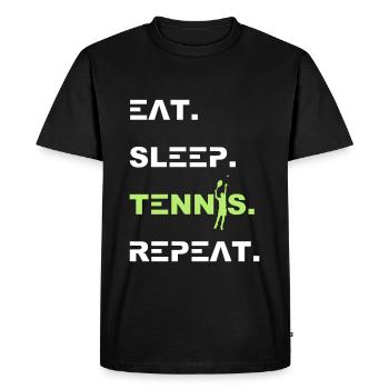 Tennis 2reborn - T-shirt Premium bio Homme - noir - Devant - Nico (187cm)