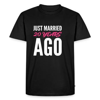 Heureux marié il y a 20 ans Gift - T-shirt Premium bio Homme - noir - Devant - Nico (187cm)