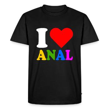 I love anal - T-shirt Premium bio Homme - noir - Devant - Nico (187cm)