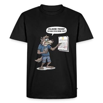Date de la pleine lune ? Je n’ai pas le temps! - T-shirt Premium bio Homme - noir - Devant - Nico (187cm)