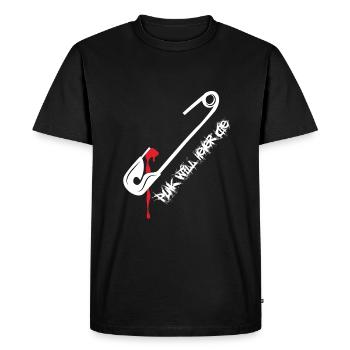 Le punk ne mourra jamais (Safety Pin Edition) - T-shirt Premium bio Homme - noir - Devant - Nico (187cm)