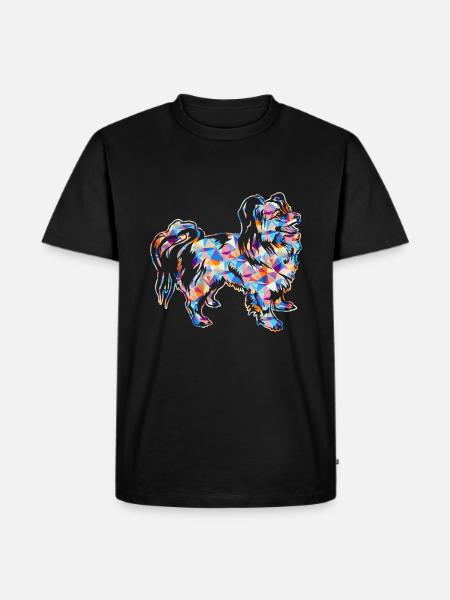Papillon Dog Geometric - Men's Premium Organic T-Shirt - black