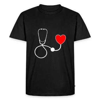 Infirmière en formation professionnelle en médecine - T-shirt Premium bio Homme - noir - Devant - Nico (187cm)
