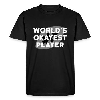 Le joueur le plus correct du monde (football en arrière-plan) - T-shirt Premium bio Homme - noir - Devant - Nico (187cm)