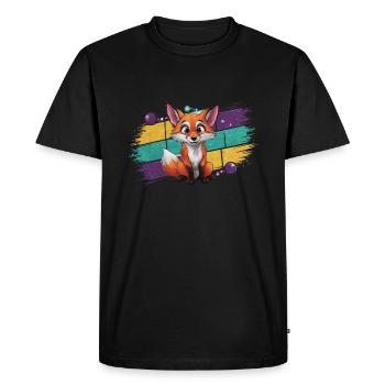 Fox - Illustration - Men's Premium Organic T-Shirt - black - Front - Nico (187cm)