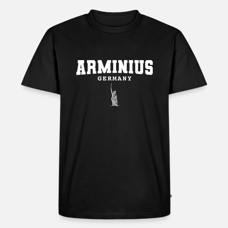 ARMINIUS Germany - Männer Premium Bio T-Shirt - Schwarz