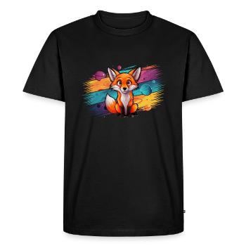 Fox - Illustration - Men's Premium Organic T-Shirt - black - Front - Nico (187cm)
