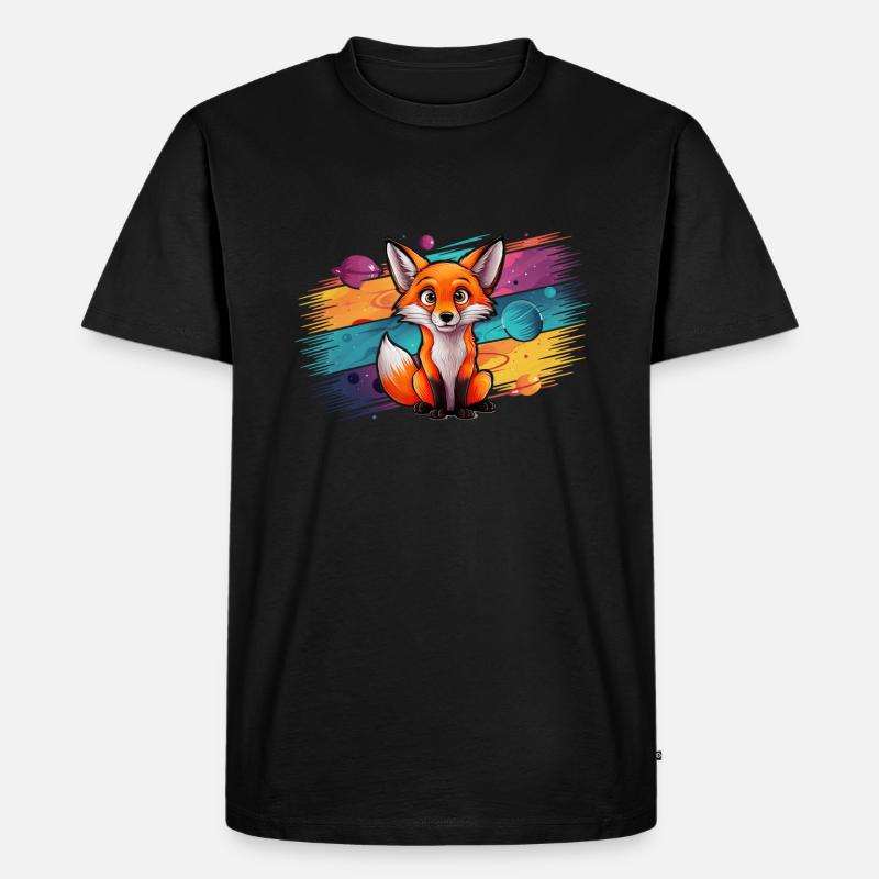 Fuchs - Illustration - Männer Premium Bio T-Shirt - Schwarz