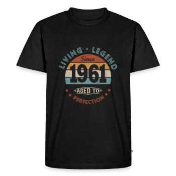 birthday 61 years legendsince 1961 gift 61 years - Men's Premium Organic T-Shirt - black - Front - Nico (187cm)