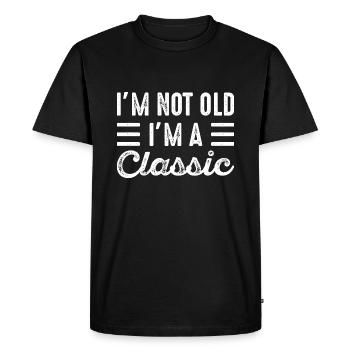 Je ne suis pas vieux, je suis un classique - T-shirt Premium bio Homme - noir - Devant - Nico (187cm)