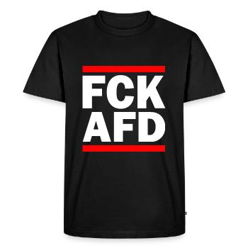 Fuck afd - Men's Premium Organic T-Shirt - black - Front - Nico (187cm)