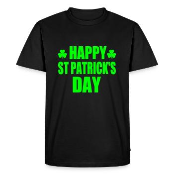 happy st patrick's day - T-shirt Premium bio Homme - noir - Devant - Nico (187cm)