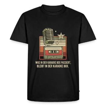 Ce qui se passe dans la Karaoke Box reste dans le... - T-shirt Premium bio Homme - noir - Devant - Nico (187cm)