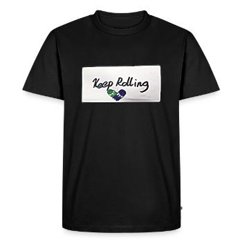 Continuez à rouler en blanc - T-shirt Premium bio Homme - noir - Devant - Nico (187cm)