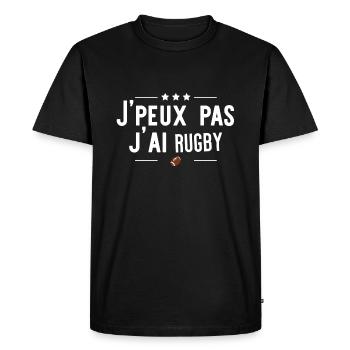 j'ai rugby cadeau - T-shirt Premium bio Homme - noir - Devant - Nico (187cm)