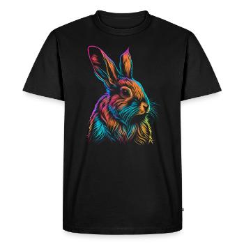 Aquarelle de lapin de Pâques mignonne - T-shirt Premium bio Homme - noir - Devant - Nico (187cm)