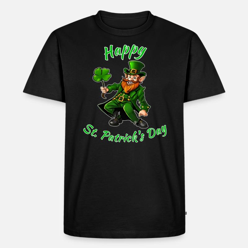 Happy Saint Patricks Day - Männer Premium Bio T-Shirt - Schwarz