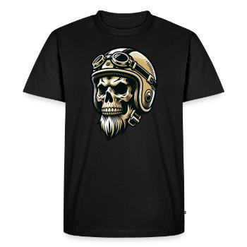 Skull Vintage Biker Skull Helmet and Goggles - Men's Premium Organic T-Shirt - black - Front - Nico (187cm)