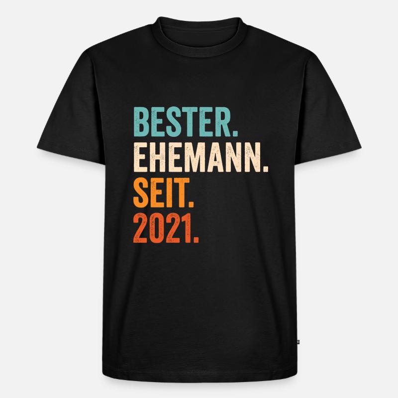 bester ehemann seit 2021 - Männer Premium Bio T-Shirt - Schwarz