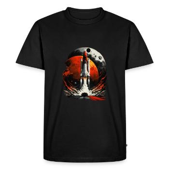 Navette Mars & lune - T-shirt Premium bio Homme - noir - Devant - Nico (187cm)