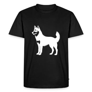 Motif Husky Silhouette Chien Chien Blanc - T-shirt Premium bio Homme - noir - Devant - Nico (187cm)