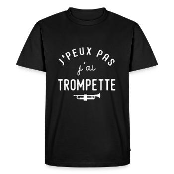 J'peux pas j'ai trompette humour trompettiste - T-shirt Premium bio Homme - noir - Devant - Nico (187cm)