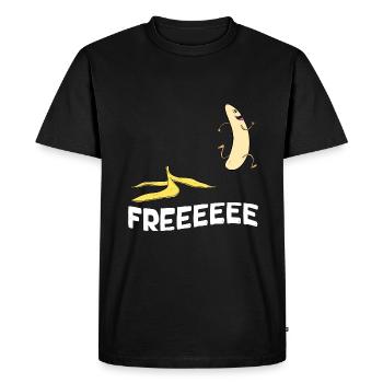 Free idea Gift Humor Be Free Banana Naked - Men's Premium Organic T-Shirt - black - Front - Nico (187cm)