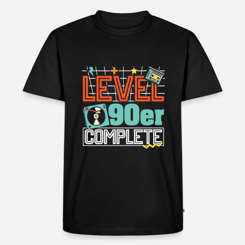 Level -90er Complete - Männer Premium Bio T-Shirt - Schwarz