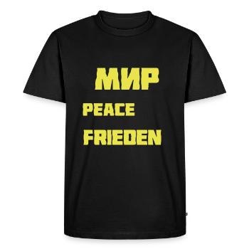 frieden - Männer Premium Bio T-Shirt - Schwarz - Vorne - Nico (187cm)