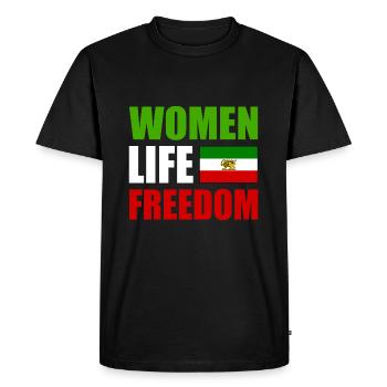 Women life freedom - Men's Premium Organic T-Shirt - black - Front - Nico (187cm)