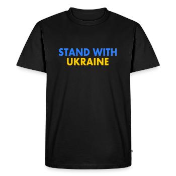 stand with ukraine - T-shirt Premium bio Homme - noir - Devant - Nico (187cm)