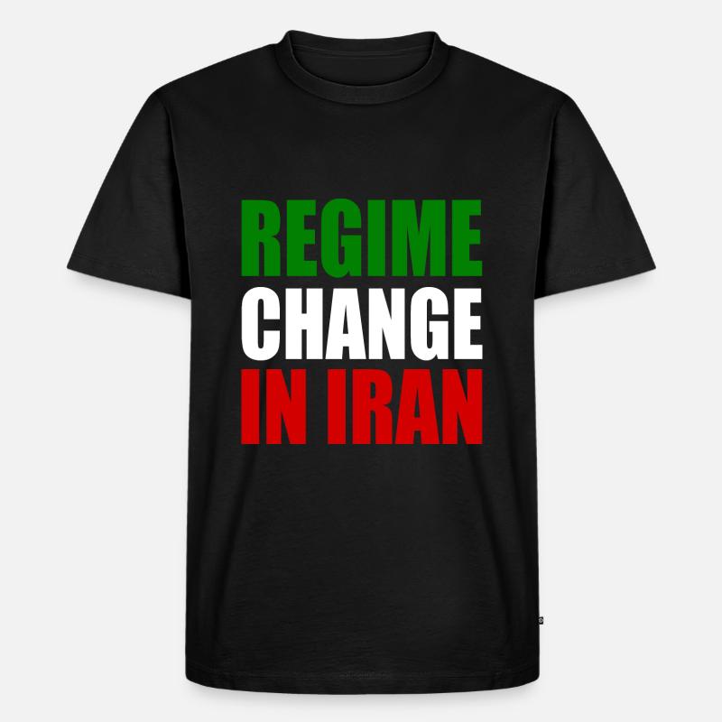 Regime change in iran - Männer Premium Bio T-Shirt - Schwarz