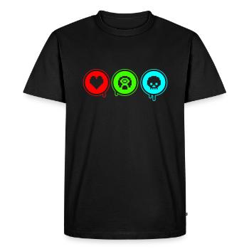 Amour, Rétro, Mort | Impression couleur librement sélectionnable! - T-shirt Premium bio Homme - noir - Devant - Nico (187cm)
