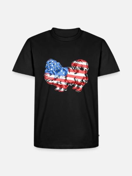 Pekingese Pekingese Flag - Men's Premium Organic T-Shirt - black