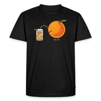 Orange pipi pipi jus drôle en bonne santé - T-shirt Premium bio Homme - noir - Devant - Nico (187cm)