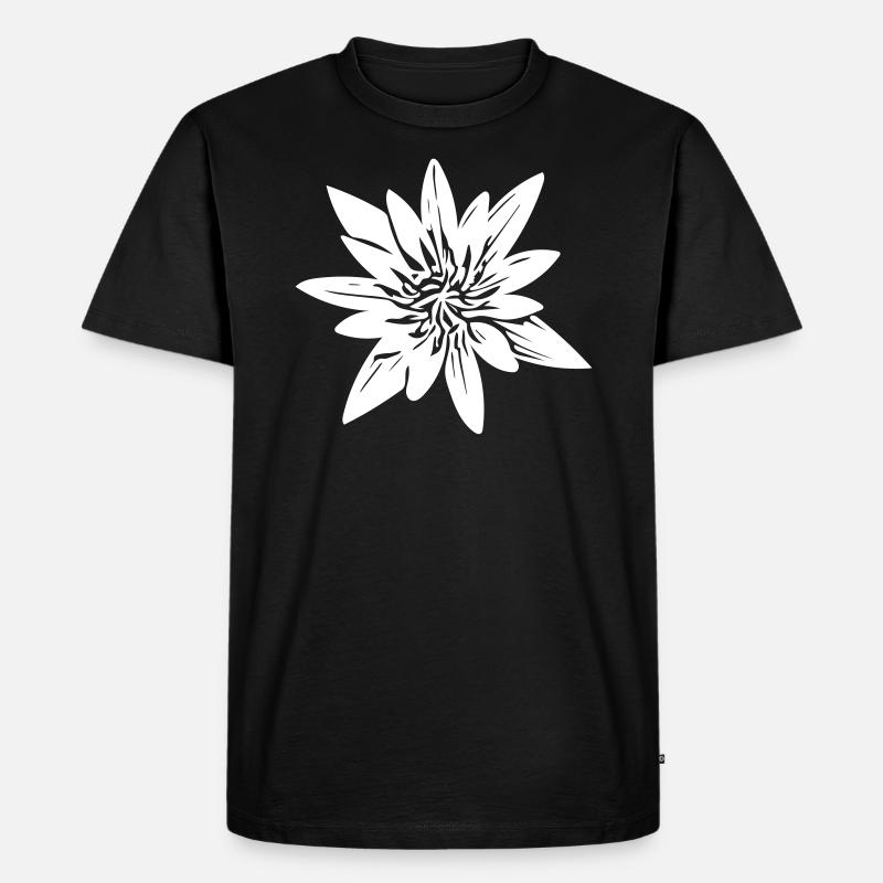Blume - Männer Premium Bio T-Shirt - Schwarz