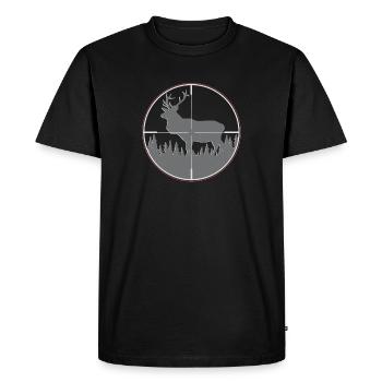 Deer antler hunter hunting gift scope - Men's Premium Organic T-Shirt - black - Front - Nico (187cm)