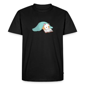 Cute hamster bookworm books - Men's Premium Organic T-Shirt - black - Front - Nico (187cm)