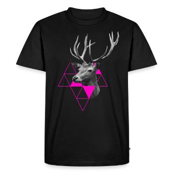 Deer design gifts - Men's Premium Organic T-Shirt - black - Front - Nico (187cm)