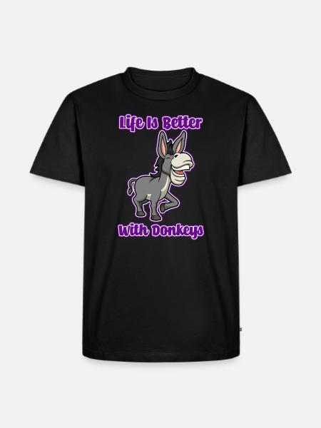 Bébé mignon âne vivant mule - T-shirt Premium bio Homme - noir
