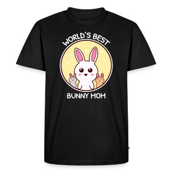 Rabbit Mom Cute Rabbit Rodent - Men's Premium Organic T-Shirt - black - Front - Nico (187cm)