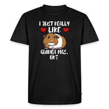 Dictée amusante Cochons d'Inde Faune et Nature - T-shirt Premium bio Homme - noir - Devant - Nico (187cm)